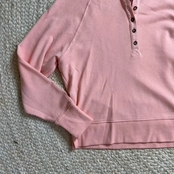Gap peach pink Henley crew long sleeve sweater sweatshirt S women’s - Picture 2 of 4